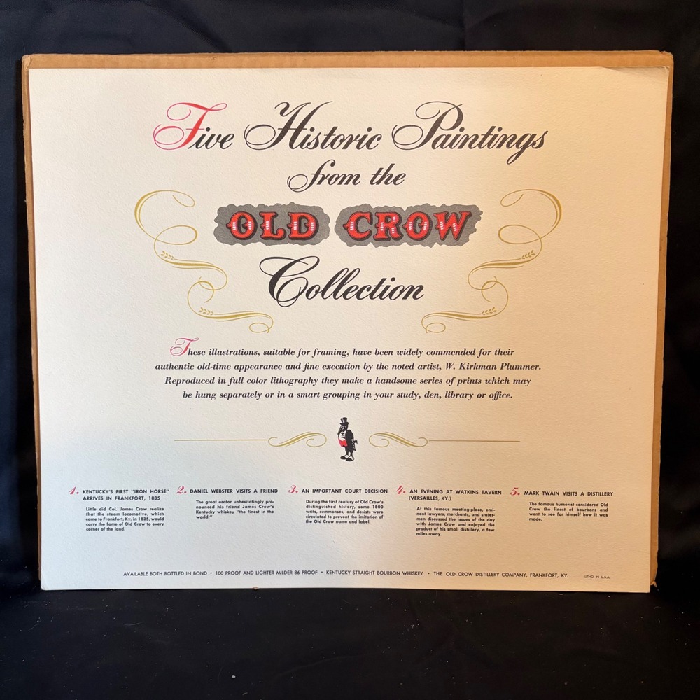 Old Crow Collection 5 Historic Paintings W Kirkman Plummer Prints 14x11 Vintage